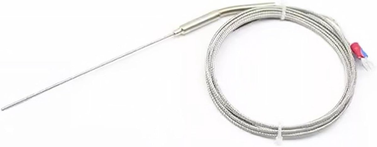 K-type thermokoppel, K-type gepantserd thermokoppel WRNK-191 Diameter 1/1,5/2/3/4/5 mm Buigbare temperatuursensorsonde met 1,5 m kabel(Dia2mm Probe 100mm)