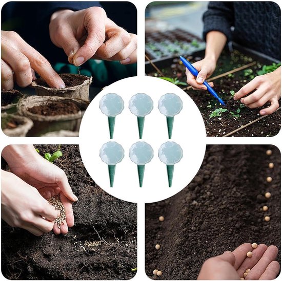 Zaailingen Gereedschap - Planten Prikker - Efficiënt Zaaien - Vijf Strooi-standen - 8 x 16 cm - Groen — afbeelding 4