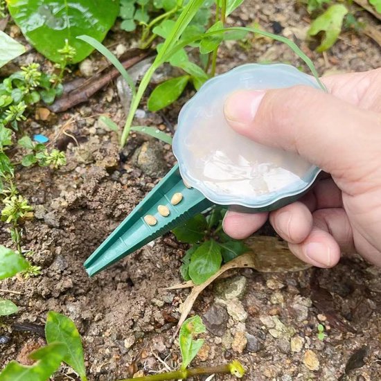 Zaailingen Gereedschap - Planten Prikker - Efficiënt Zaaien - Vijf Strooi-standen - 8 x 16 cm - Groen — afbeelding 2