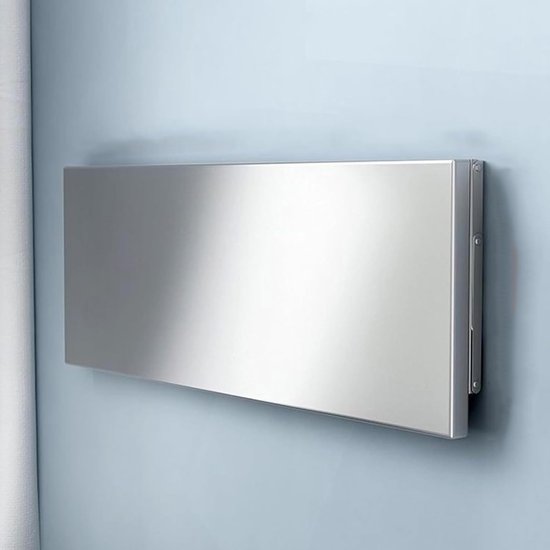 Opvouwbare wandtafel - Inklapbaar bureau - Ruimtebesparend werken - Roestvrij staal - 110 x 35 cm - Zilverkleurig — afbeelding 2