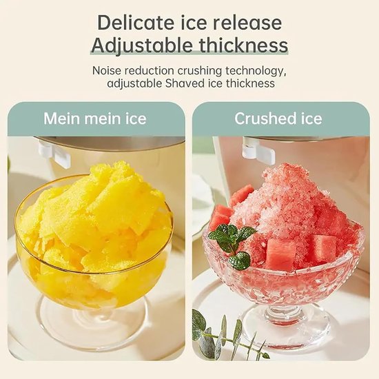 Elektrische IJscrusher - Schaafmachine IJs - Drankjes Desserts - Instelbare Textuur - 40 cm Hoog - Zwart — afbeelding 3