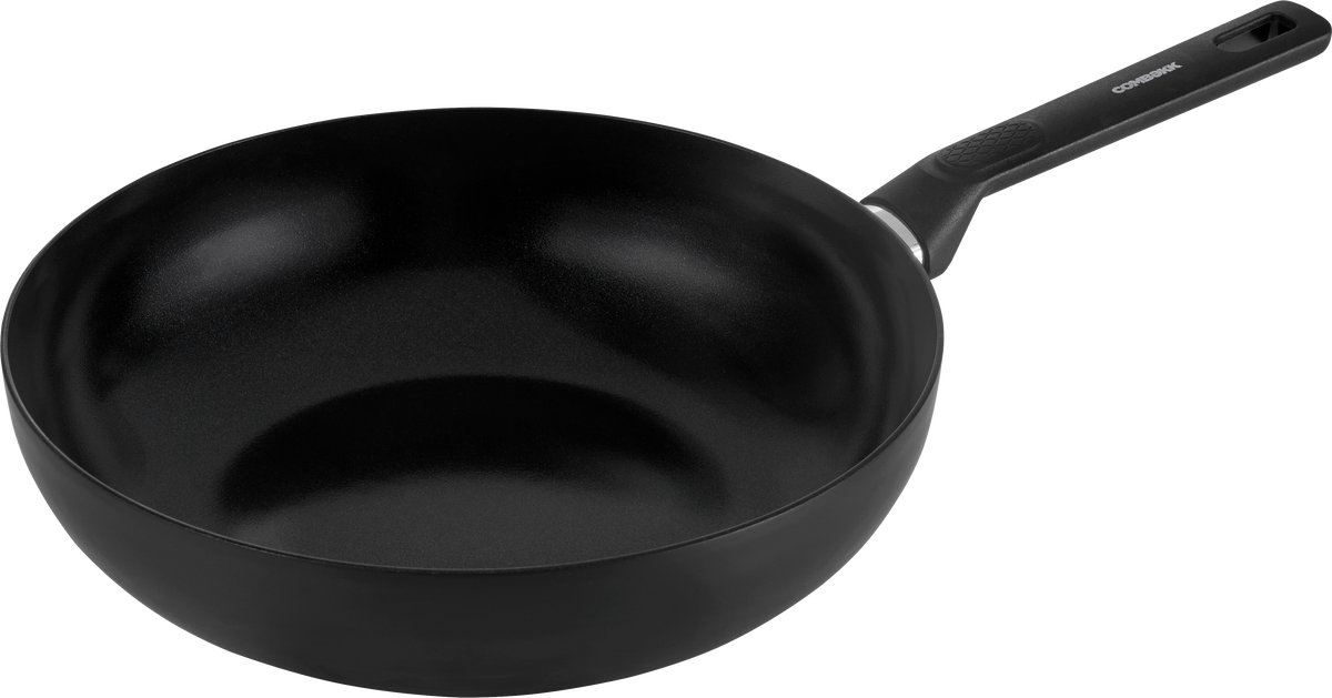 Combekk Tundra Easy wokpan Ø 28 cm - PFAS-vrij - Non-stick Keramische antiaanbaklaag - 100% Gerecycled aluminium - Geschikt voor inductie - Vaatwasserbestendig - Zwart
