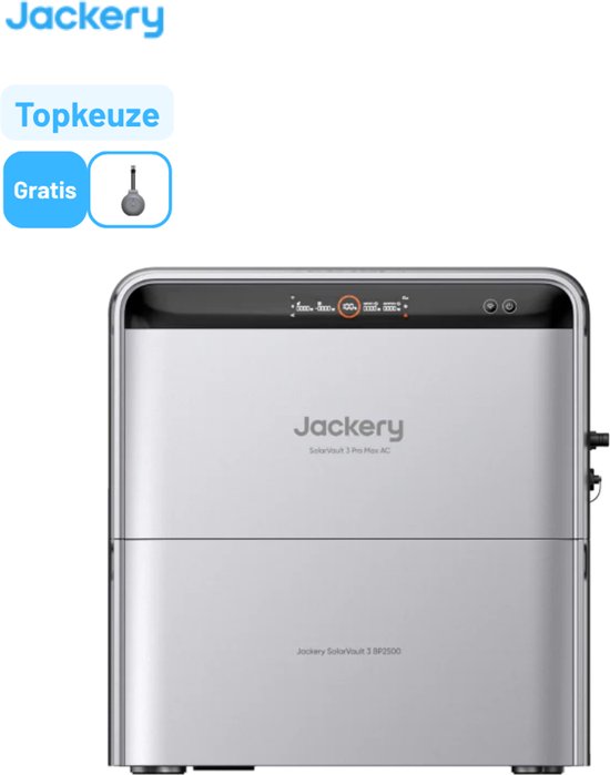 Jackery SolarVault 3 Pro Max AC thuisbatterij 5,04 kWh opslag 2,5 kW vermogen compacte zonne-energie accu