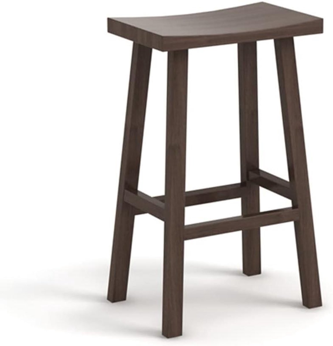 Hoge Kruk - Barkruk Zadel - Aanrecht Zitten - Massief Hout - 65 cm - Walnoot