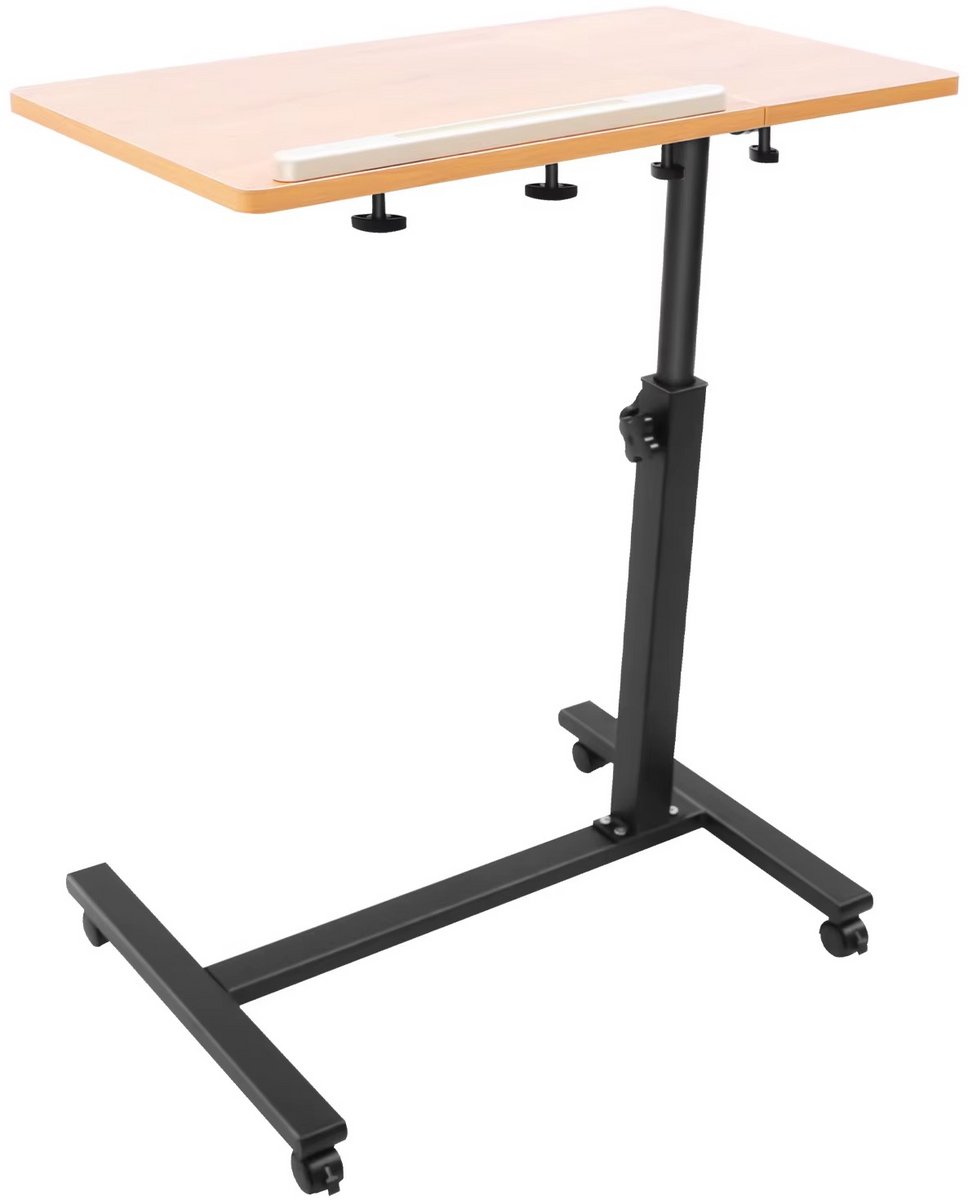 JOYNEXTBUY - Laptoptafel - Verrijdbaar - Mobiele laptoptafel - 360° Rotatie - Kantelbare Bovenzijde - Verplaatsbare Laptopstandaard - Houtkleur
