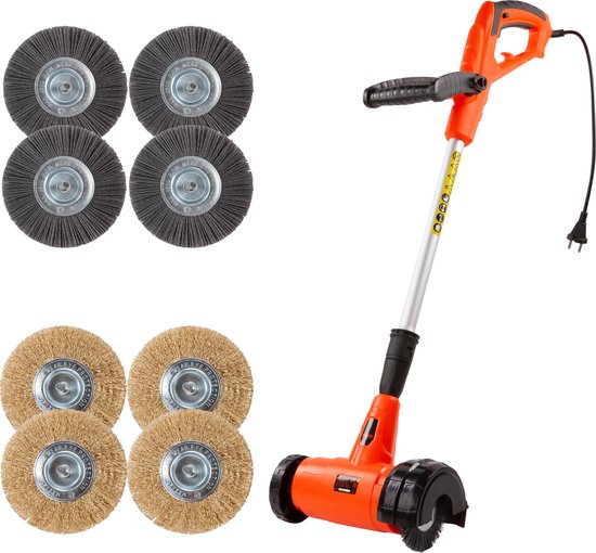 Kibani elektrische onkruidborstel 400W - Inclusief 8 borstels - 11cm diameter - Voegenreiniger - Stalen en Nylon borstel - Voegenborstel - Onkruidverwijderaar - Onkruidverdelger - Voegborstel