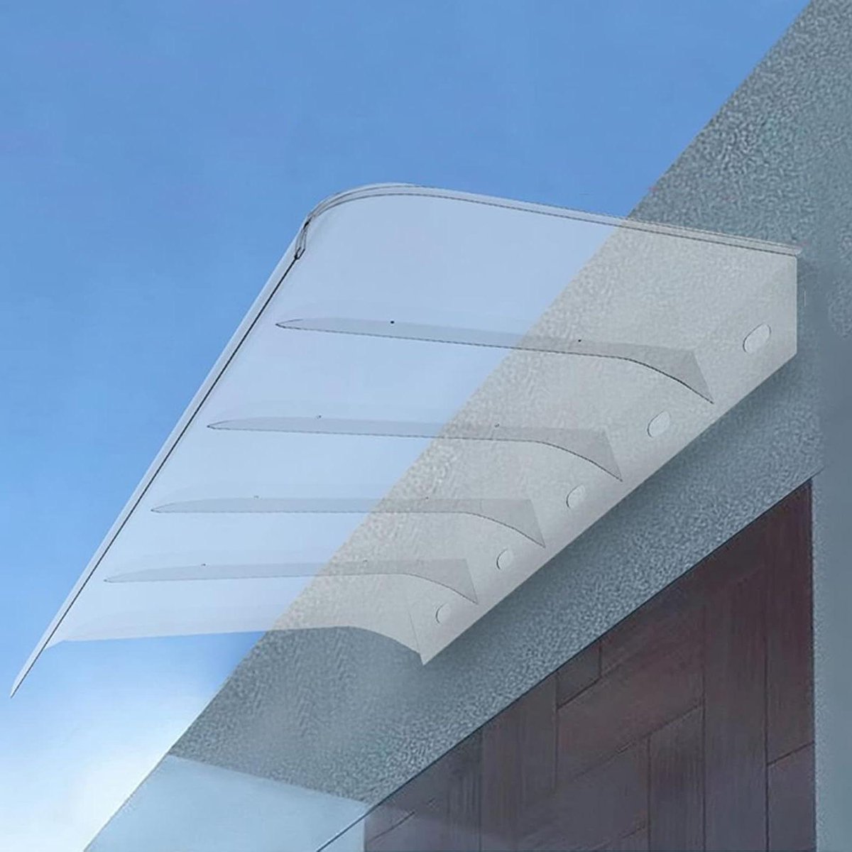 Gebogen Luifel - Deur Overkapping - Huis Beschermen - Transparant Polycarbonaat - 50x200cm - Doorzichtig