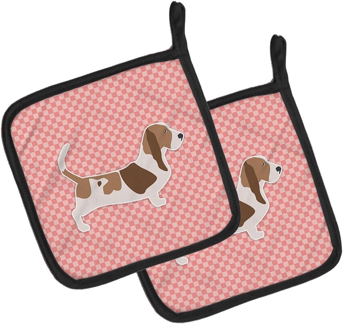 Paar Pannenlappen - Keuken Hittebestendig - Keukenwerk Beschermen - Gelaagde Isolatie - 7 1/2 x 7 1/2 Inch - Roze