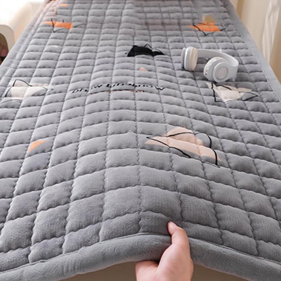 Japanse Futonmatras - Opvouwbaar Slaapkussen - Gasten Slaapcomfort - Extra Dik Gewatteerd - 200 x 220 cm - Grijs — afbeelding 3