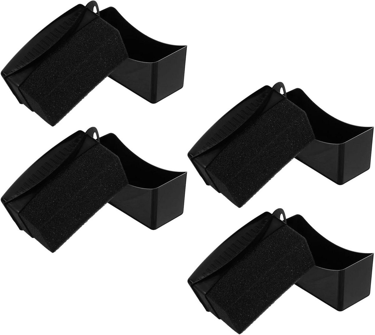 Auto Band Applicatorspons - Poetsborstel Velgen - Band Onderhoud - Met Beschermkap - 4 Stuks - Zwart
