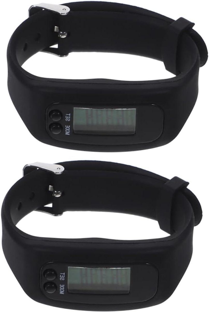 Fitness Tracker - Stappenteller Horloge - Activiteiten Meten - Comfortabele Pasvorm - 25cm - Zwart