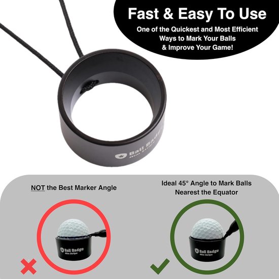 Golfbal lijn marker - Putting tool - Nauwkeurig putten - 360 graden uitlijning - Volledig metaal - Zwart — afbeelding 4
