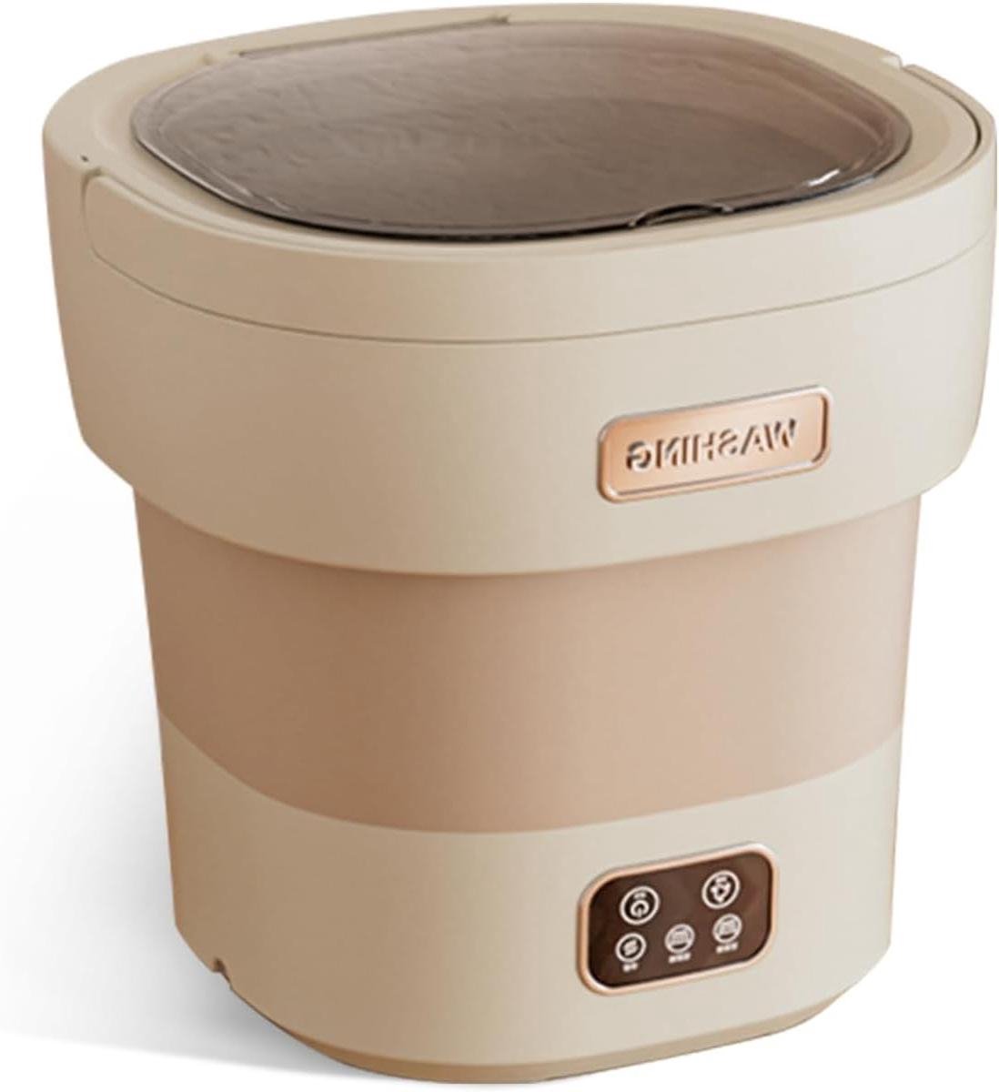 Draagbare Wasmachine Mini Wasmachine Reizen en Kamperen Opvouwbaar Ontwerp 12 Liter Capaciteit Kaki