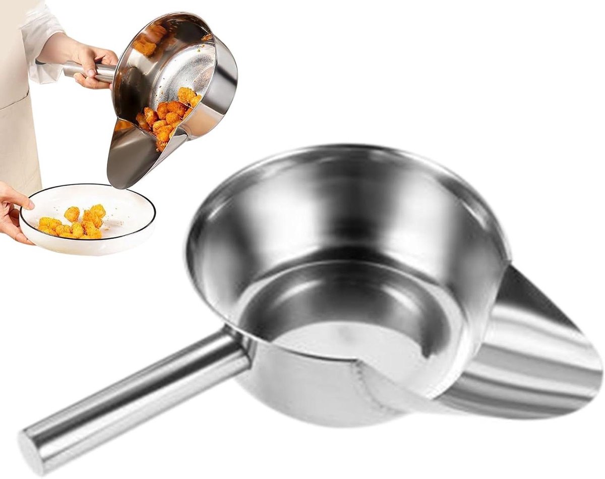 Friet Schep - Keuken Hulp - Efficiënt Porties - Roestvrij Staal - 27 cm - Zilver