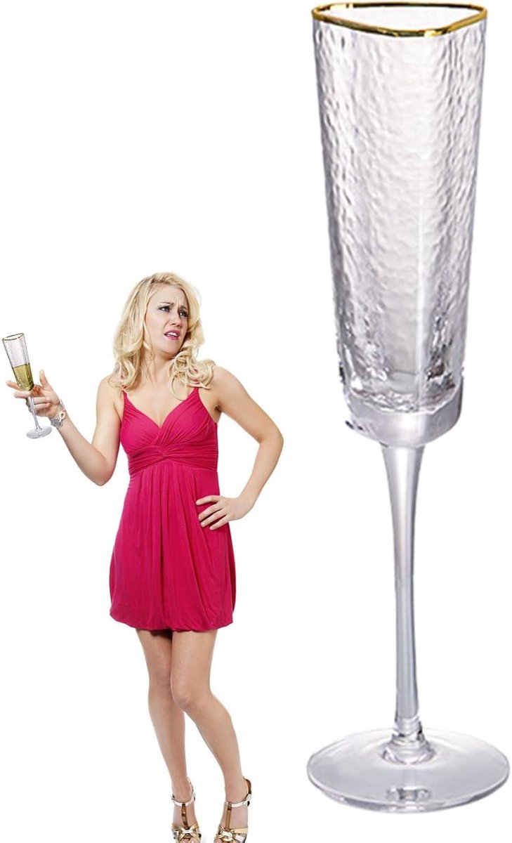 Champagne Glazen - Feestelijke Beker - Speciale Momenten - Gouden Rand - 150 ml - Helder