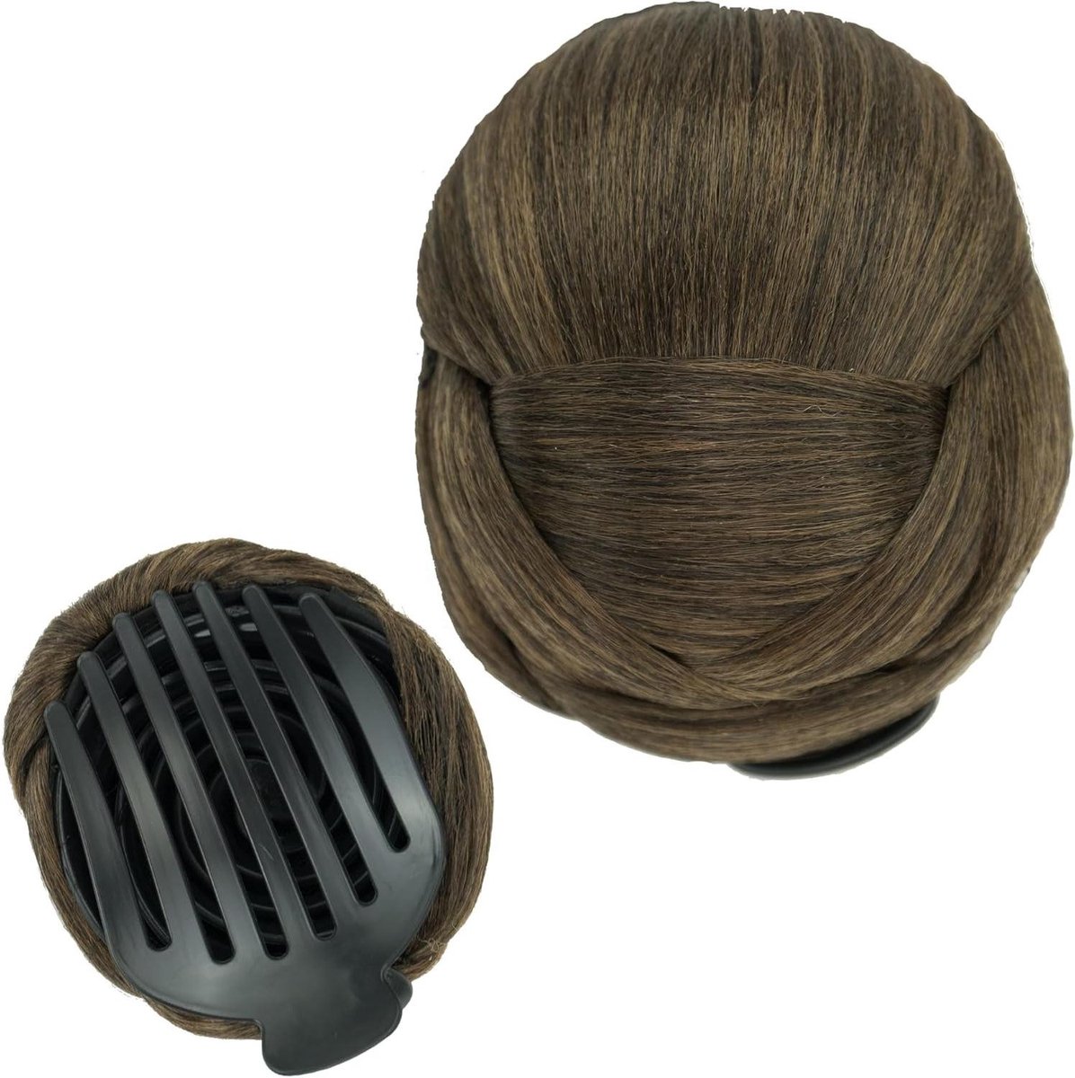 Haarstukjes Chignon - Haar Donut - Feestelijke Kapsels - Handgemaakt Ontwerp - 10 cm - Bruin Mix