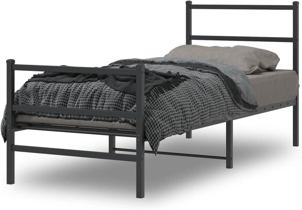 Bedframe met lattenbodem - Stalen slaapframe - Comfortabel slapen - Robuust metaal - 80x20