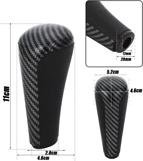 Schakelpook Knop - Versnellingspook Handvat - Auto Interieur - Ergonomische Grip - 1 Stuk - Houtkorrel — afbeelding 5