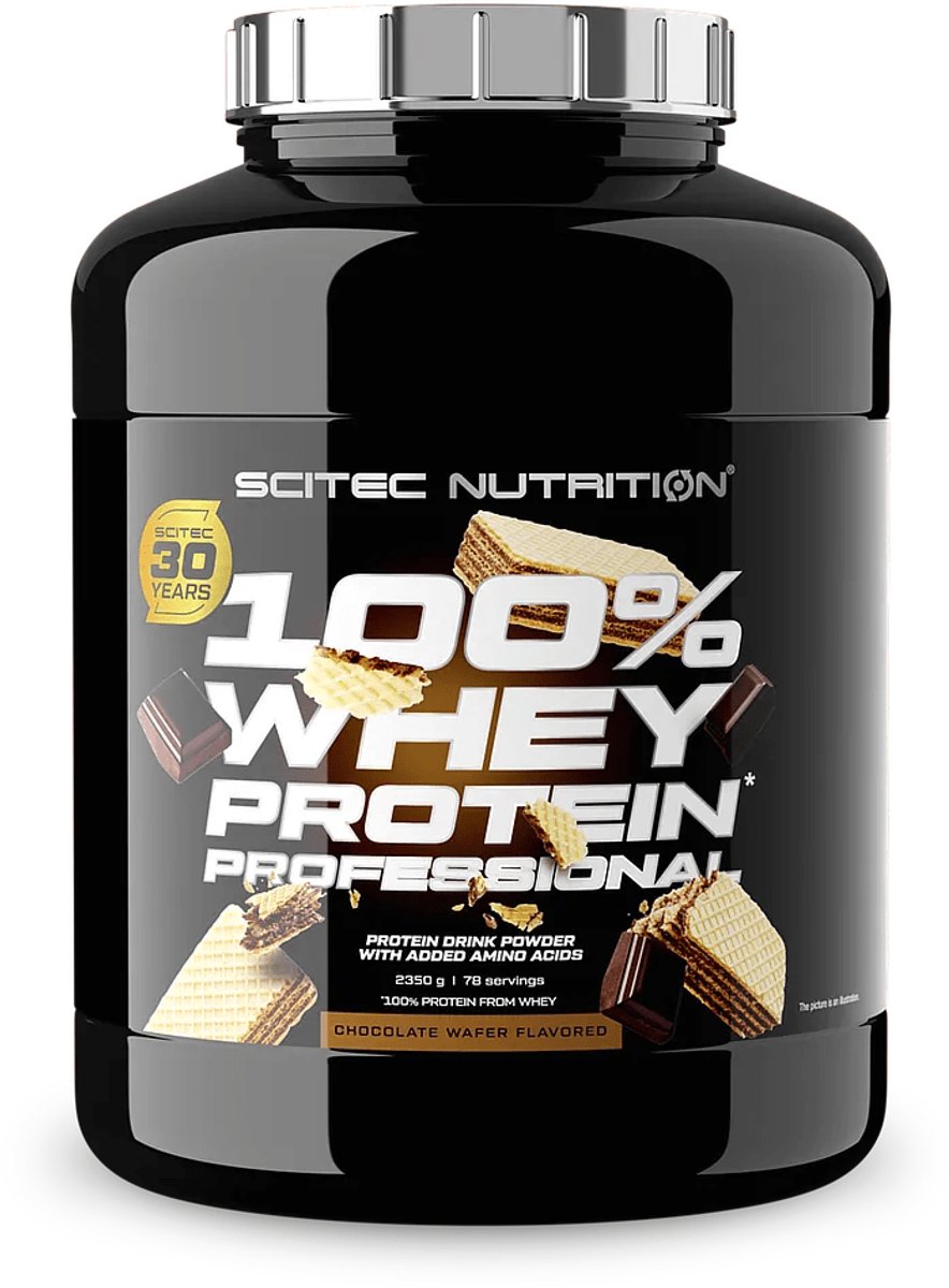 Scitec Nutrition® - 100% Whey Protein Professional (2350 gram - Chocolate/Wafer) - Chocolade/Cookie - 78 eiwitshakes - Premium proteine poeder - eiwitpoeder met aminozuren