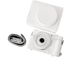 Leren Camera Case voor Sony ZV1F en ZV-1 II, Inclusief Camera Strap, Bescherming en Stijl, Wit
