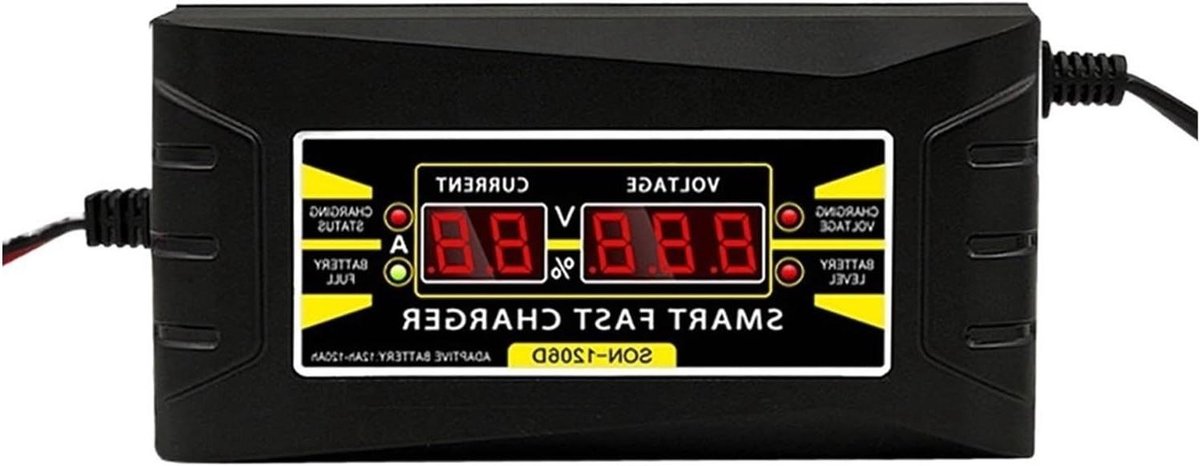 Acculader - Slimme Lader - Voertuigen Opladen - Driefasige Oplaadmodus - 12V 6A - Zwart