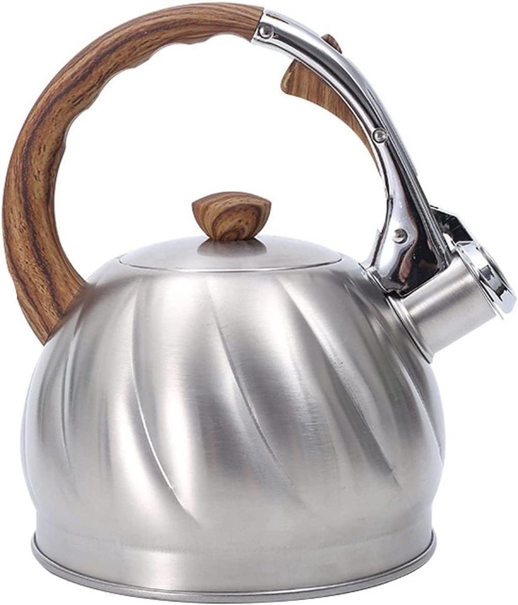 Theeketel - Waterkoker - Water Koken - Luid Fluitje - 2 Liter - Zilver