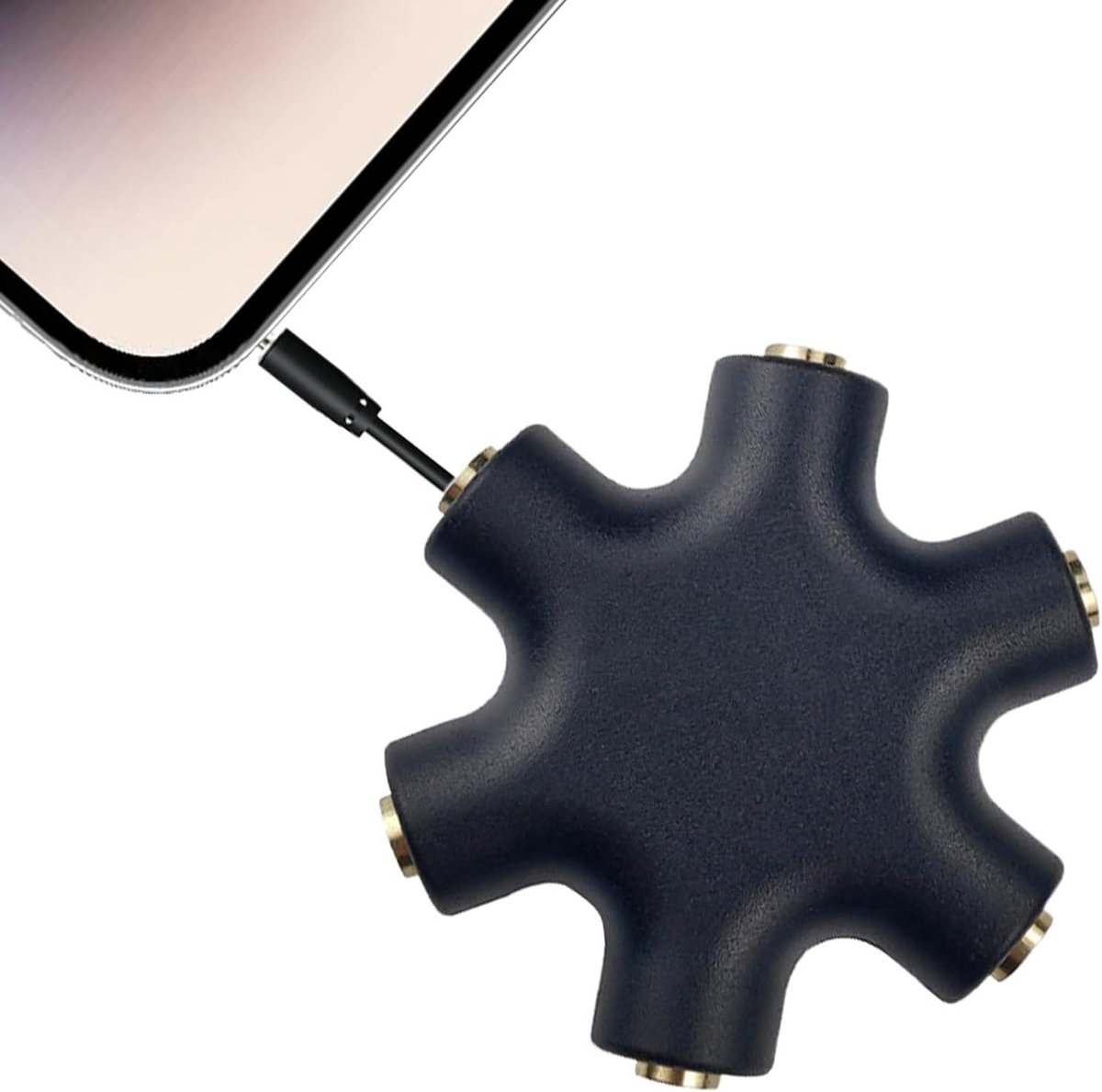 Audio Jack Splitter - Stereo Adapter - Muziek Delen - Universele Compatibiliteit - 35 mm - Zwart