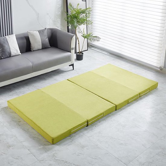 Opvouwbare Matras - Logeerbed Vloer - Kamperen en Reizen - Wasbare Hoes - 200 x 60 x 8 cm - Grijs — afbeelding 2