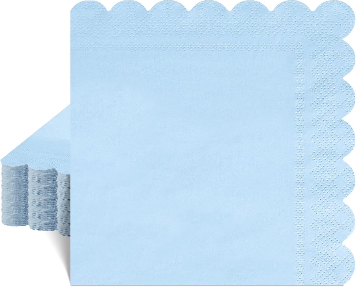 Servetten Papieren - Servetten - Tafel Servetten - Papier - Papieren Wegwerp Servetjes - Feestservetten - Voorjaar Servetten - Lunch/Diner Tafel Decoratie - 2 Laags - Lichtblauw - 33 x 33 cm - 40 Stuks - van Imperatoris