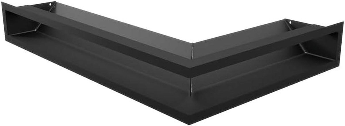 Haardrooster Hoek - Ventilatierooster - Open Haard - Poedercoating - 60x40x9 cm - Zwart