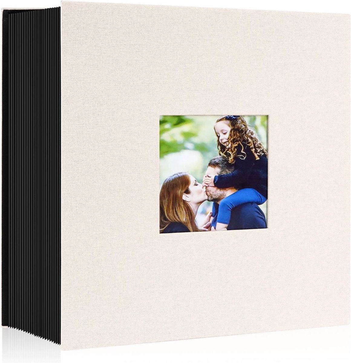 Fotoalbum 10 x 15 cm met 600 Compartimenten, Groot Formaat, Linnen Album voor Horizontale en Verticale Foto's, Beige Kleur