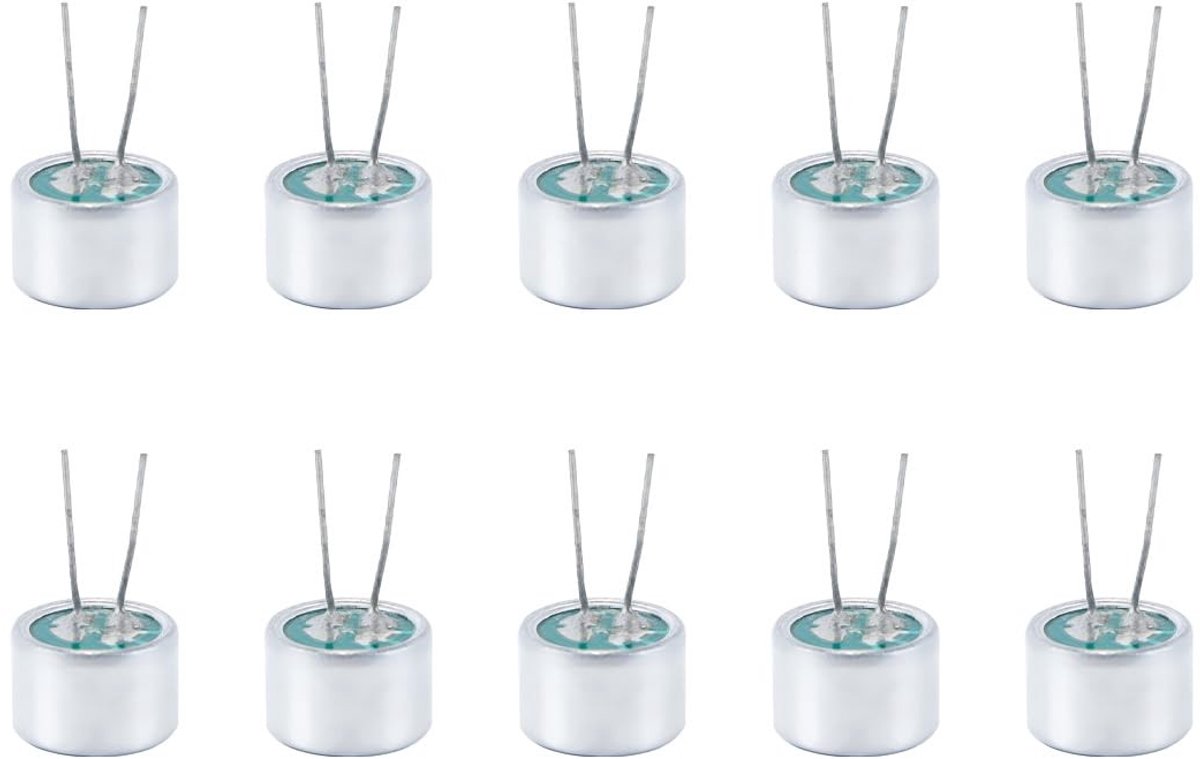 Dailygoods - 10 Stuks Microfoonkop met Naald - 9 x 7 mm Electret Condensator