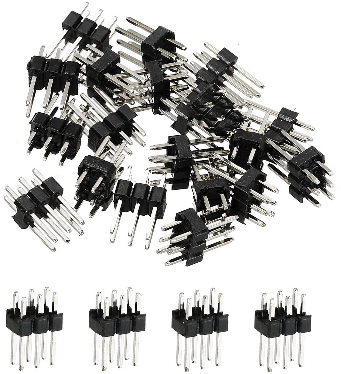 Dailygoods - 20 Stuks Rechte Pin Header 3-Pins voor PCB-Connectoren