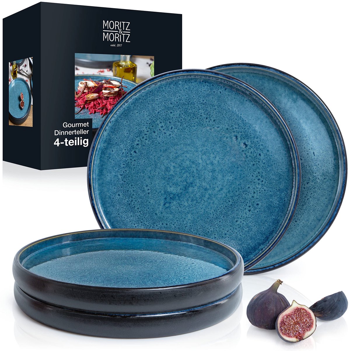 Dailygoods - Set van 4 Aardewerken Dinerborden van 26 cm