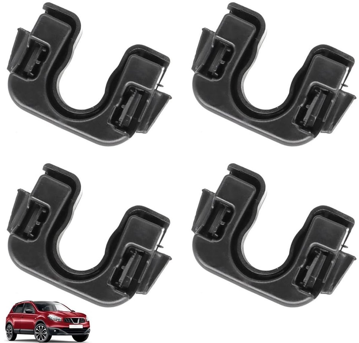 Dailygoods - Set van 4 Bevestigingsclips voor Kofferdeksel Geschikt voor Ford