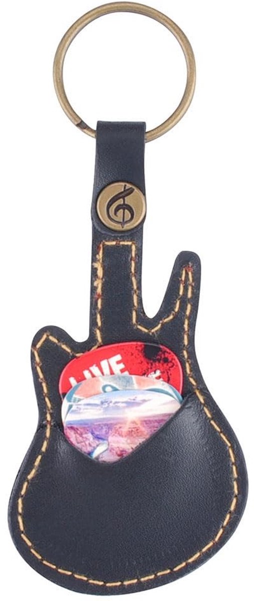 Dailygoods - Gitaarplectrumhouder Sleutelhanger met 5 Plectrums