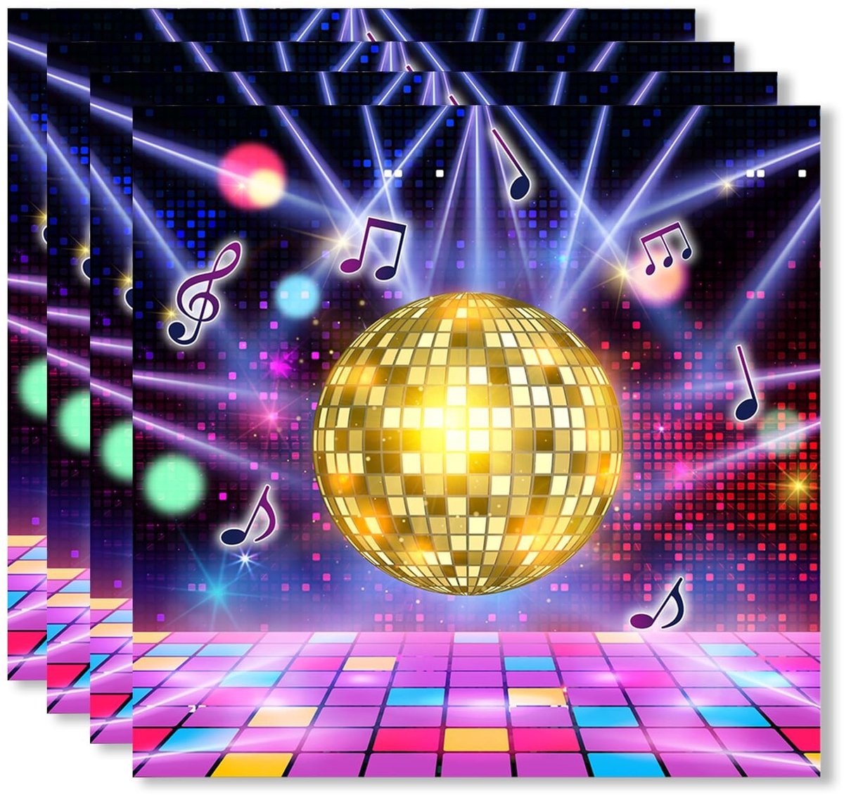 Dailygoods - 20 Stuks Disco Party Servetten voor Feestjes