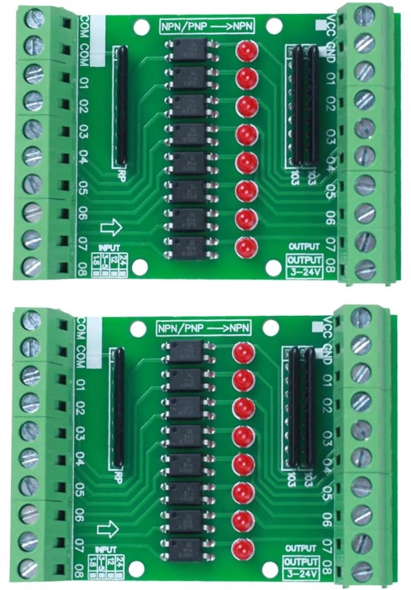 Dailygoods - 8-Kanaals Optocoupler Isolatiemodule voor Signaalomvorming
