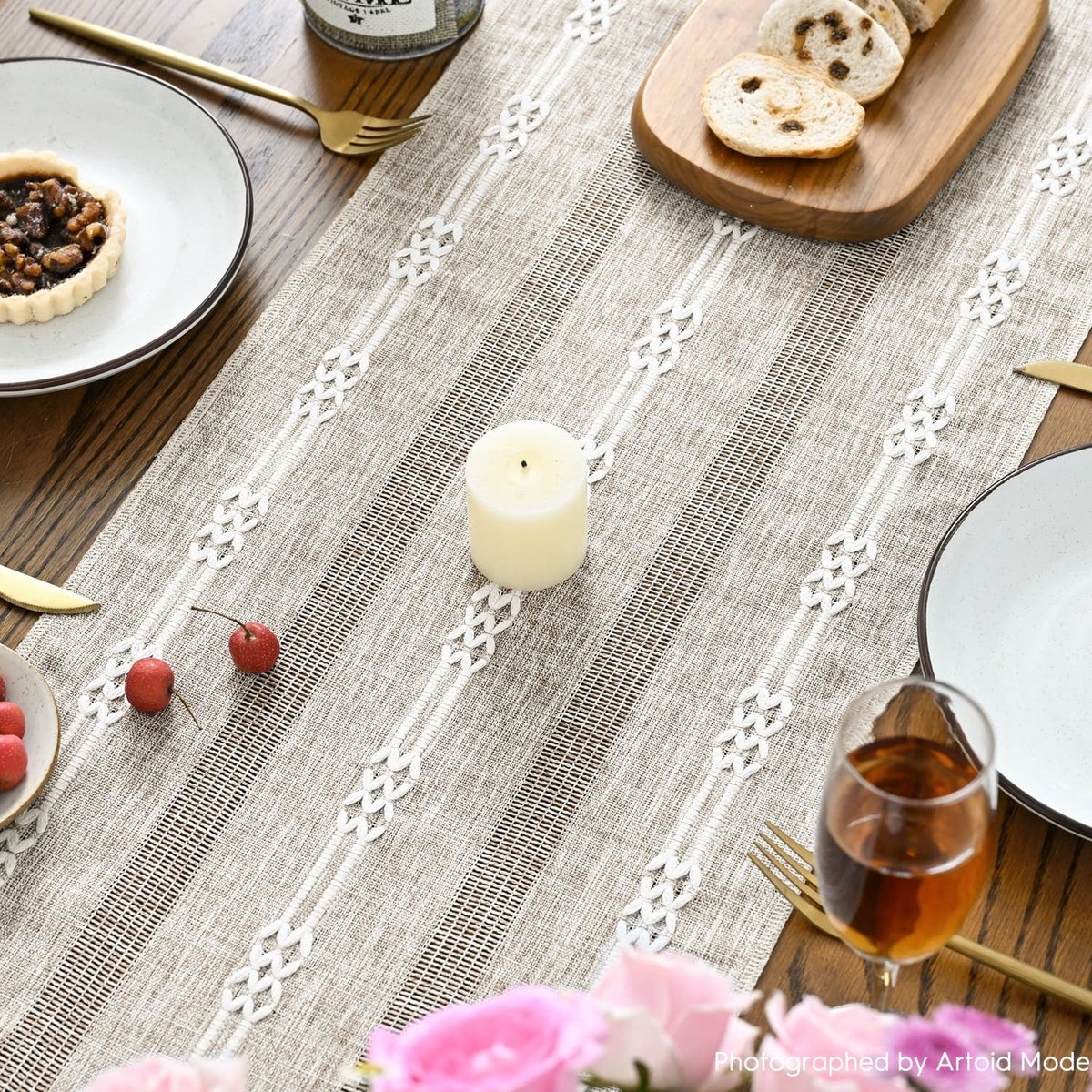 Dailygoods - Rustieke Boho Tafelloper voor Eettafel 33x183 cm
