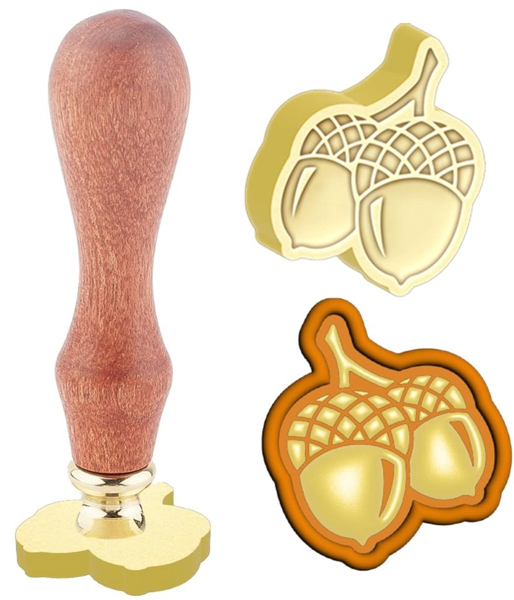 Dailygoods - Vintage 3D Zegelstempel met Houten Handvat en Messing Kop
