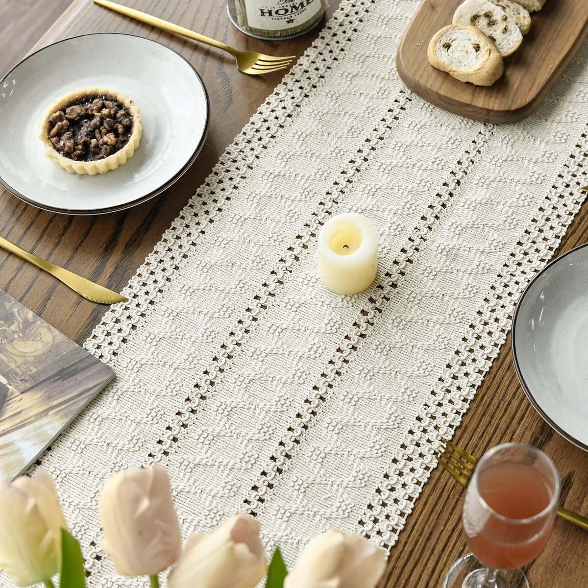 Dailygoods - Rustieke Boheemse Tafelloper voor Eettafel 30x243 cm