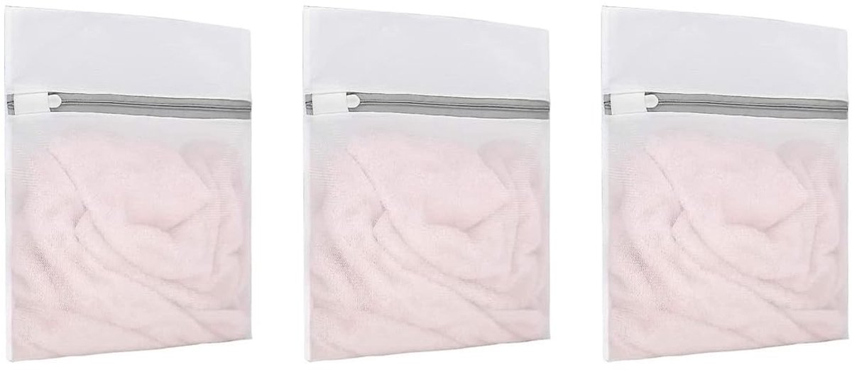 Dailygoods - 3-Pack Honingraat Mesh Waszakken met Rits voor Delicate Kleding