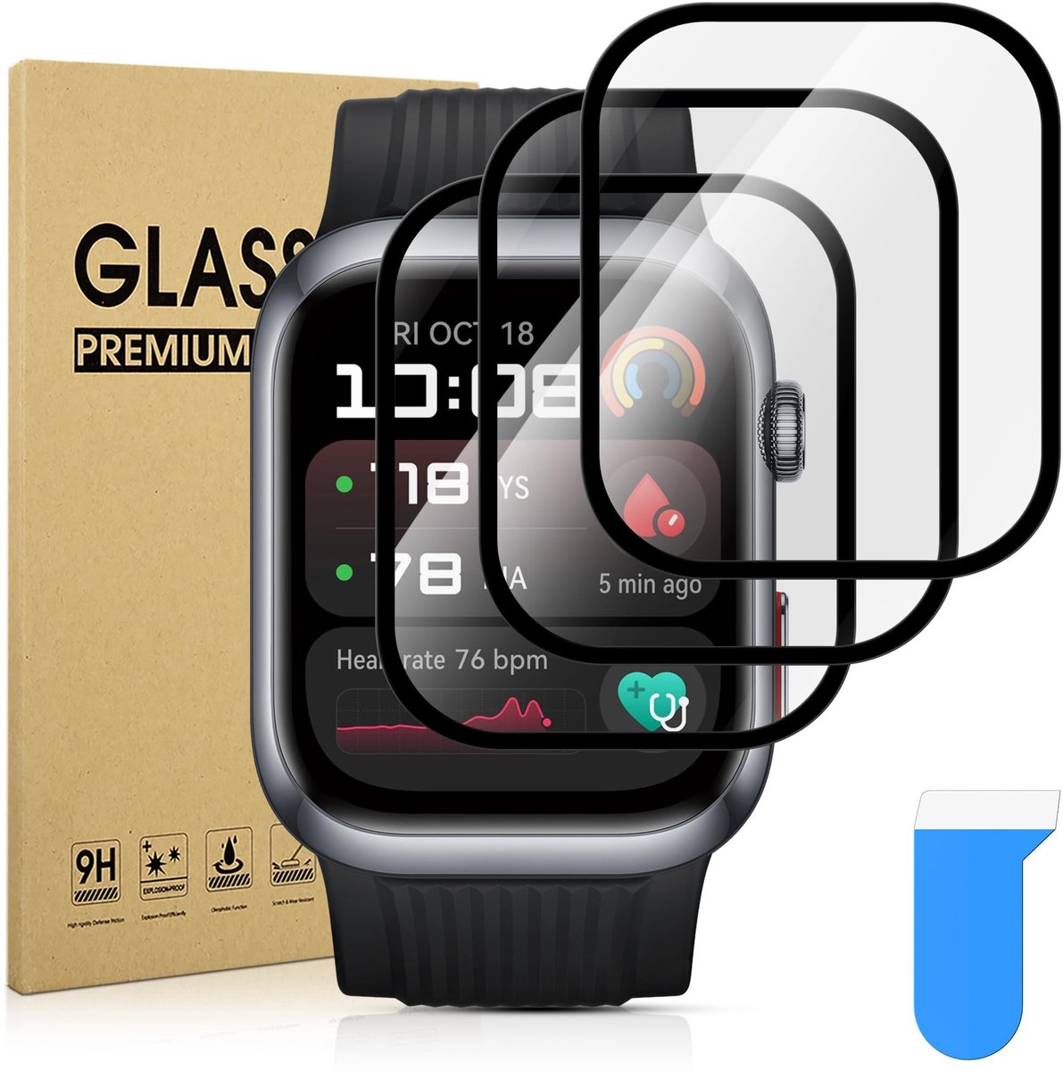 Dailygoods - 3 Stuks Krasbestendige Screen Protector voor Smartwatch