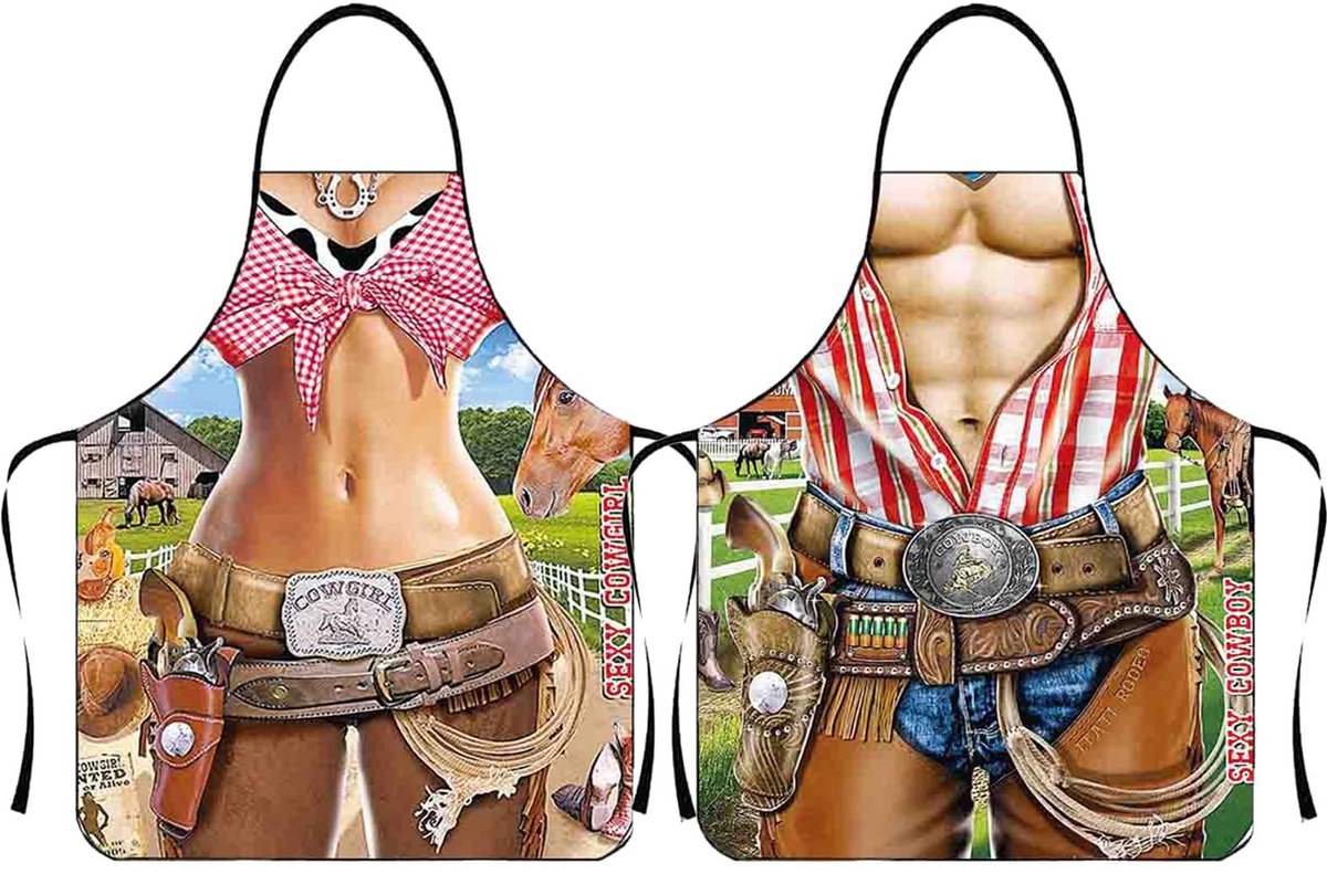 Dailygoods - 2 Stuks Grappige Waterdichte Keukenschorten voor Mannen