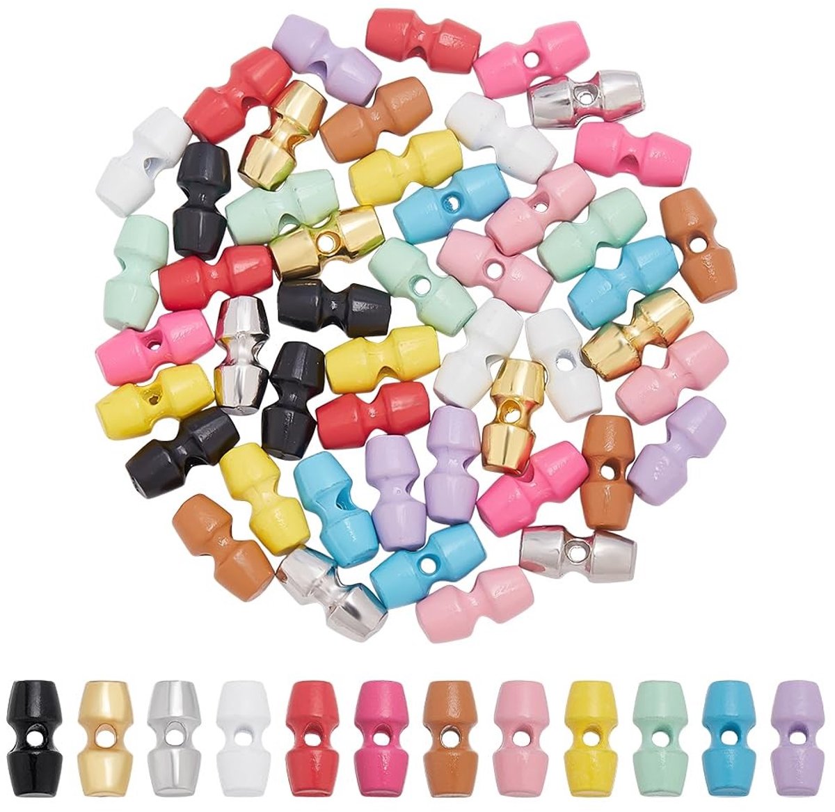 Dailygoods - 48 Stuks Mini Legering Tuimelknoppen voor Creatief Naaien