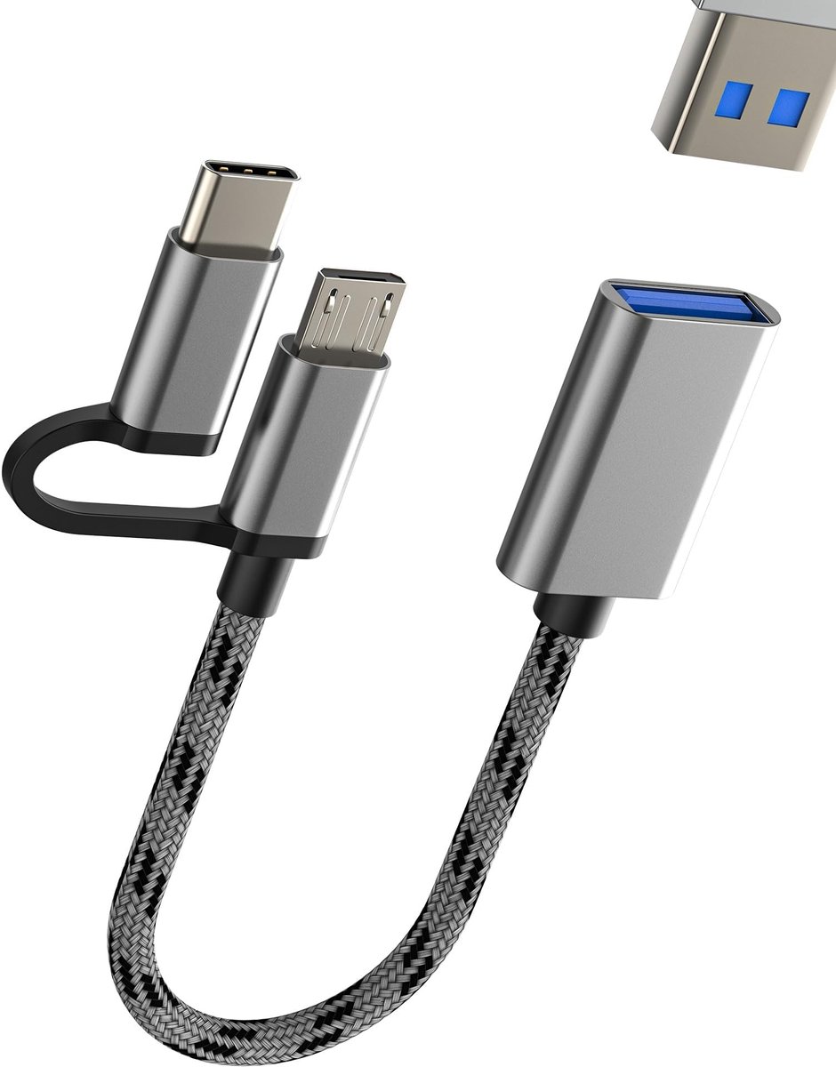 Dailygoods - USB C naar Micro USB OTG-adapter voor snelle gegevensoverdracht
