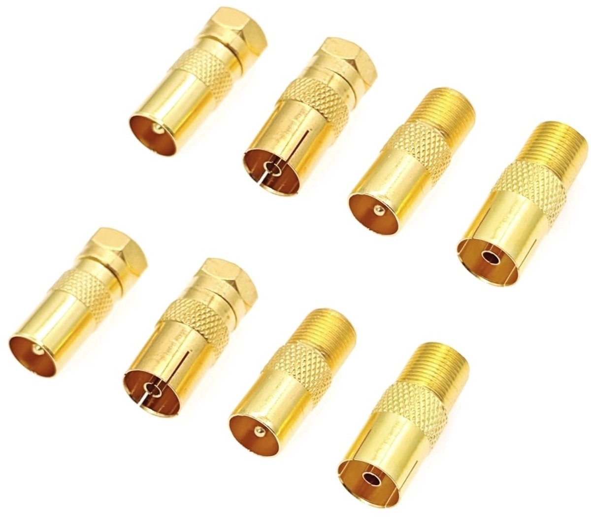 Dailygoods - 8-delige F-type Antenne Adapterset voor Coaxkabels