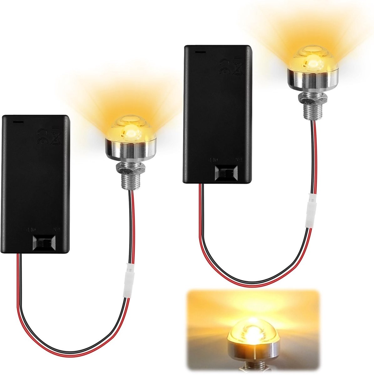 Dailygoods - Mini LED Poppenhuislampen met Batterijhouder en Schakelaar