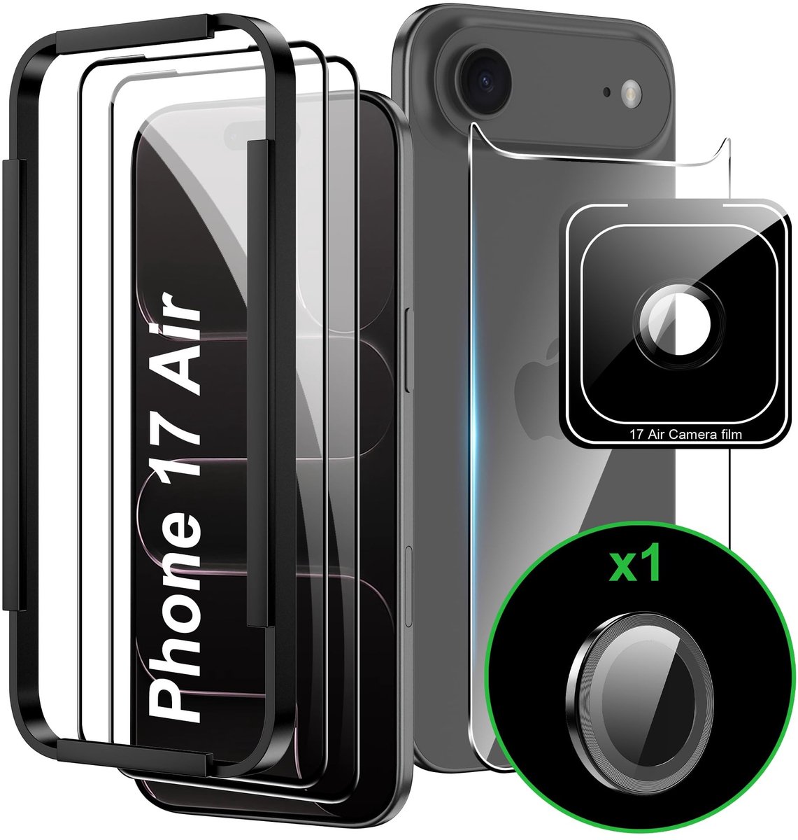 Dailygoods - 2 Stuks Gehard Glas Beschermfolie voor 17 Air met Camera Bescherming
