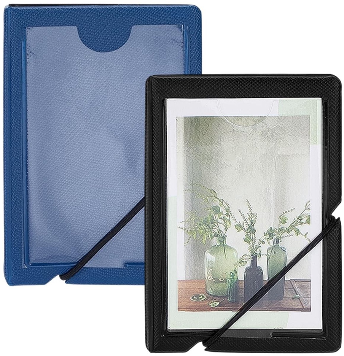 Dailygoods - Set van 2 Mini Fotoalbums met Zwart Blauwe PVC Omslag